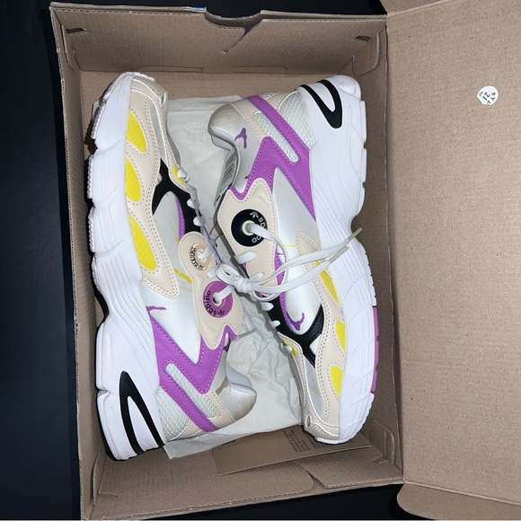 Adidas Women's Purple, Yellow, and Black Sneakers - Picture 2 of 11